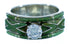 Turquoise Inlay Cubic Zirconia Genuine Sterling Silver Ring Size 6-1/4 LX113171